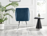 Palma Black Semi Gloss Round Dining Table & 6 Falun Silver Leg Chairs - falun-blue-fabric-silver-leg-dining-chair-3.jpg
