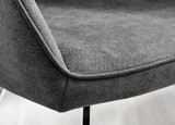 Palma Black Semi Gloss Round Dining Table & 6 Falun Silver Leg Chairs - falun-dark-grey-fabric-silver-leg-dining-chair-5.jpg