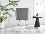 Palma White Marble Effect Round Dining Table & 6 Falun Silver Leg Chairs - falun-light-grey-fabric-silver-leg-dining-chair-3.jpg