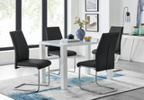 Pivero White High Gloss Dining Table And 4 Lorenzo Chairs Set - pivero-4-seater-high-gloss-rectangle-dining-table-4-black-leather-lorenzo-chairs-set_1_2.jpg