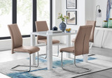 Pivero White High Gloss Dining Table And 4 Lorenzo Chairs Set - pivero-4-seater-high-gloss-rectangle-dining-table-4-beige-leather-lorenzo-chairs-set_1_2.jpg