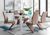 Pivero White High Gloss Dining Table And 6 Willow Chairs Set - pivero-6-seater-high-gloss-rectangle-dining-table-6-beige-leather-willow-chairs-set.jpg