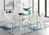 Pivero White High Gloss Dining Table And 6 Isco Chairs Set - pivero-6-seater-high-gloss-rectangle-dining-table-6-white-leather-isco-chairs-set.jpg