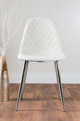 Pivero White High Gloss Dining Table And 4 Corona Silver Chairs Set - white-corona-chrome-leg-modern-leather-dining-chair-1_4.jpg