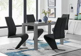 Pivero Grey High Gloss Dining Table and 4 Luxury Willow Chairs Set - pivero-4-seater-high-gloss-rectangle-dining-table-4-black-leather-willow-chairs-set-1_1.jpg