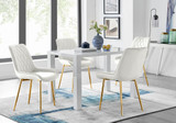 Pivero 4 White Dining Table and 4 Pesaro Gold Leg Chairs - pivero-4-seater-white-high-gloss-dining-table-4-cream-velvet-pesaro-gold-chairs-set.jpg