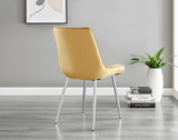 Pivero 4 White Dining Table and 4 Pesaro Silver Leg Chairs - Pesaro-Silver-mustard yellow-dining-chair (3).jpg