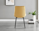 Pivero 4 White Dining Table and 4 Pesaro Black Leg Chairs - Pesaro-Black-mustard yellow-dining-chair (4).jpg