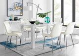 Pivero 6 White Dining Table and 6 Pesaro Silver Leg Chairs - pivero-6-seater-white-high-gloss-dining-table-6-cream-velvet-pesaro-silver-chairs-set.jpg