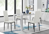 Pivero 4 White Dining Table and 4 Milan Black Leg Chairs - pivero-4-seater-high-gloss-rectangle-dining-table-4-white-leather-milan-black-chairs-set.jpg