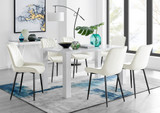 Pivero 6 White Dining Table and 6 Pesaro Black Leg Chairs - pivero-6-seater-white-high-gloss-dining-table-6-cream-velvet-pesaro-black-chairs-set.jpg
