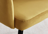 Pivero White High Gloss Dining Table & 6 Calla Black Leg Velvet Chairs - Calla-mustard-black-dining-chair-5.jpg