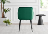 Pivero White High Gloss Dining Table & 6 Calla Black Leg Velvet Chairs - Calla-green-black-dining-chair-4.jpg