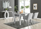 Pivero Grey High Gloss Dining Table & 4 Calla Silver Leg Velvet Chairs - pivero-4-grey-gloss-rectangular-dining-table-4-grey-velvet-calla-silver-chairs-set.jpg