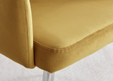 Pivero Grey High Gloss Dining Table & 4 Calla Silver Leg Velvet Chairs - Calla-mustard-silver-dining-chair-5.jpg
