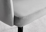 Pivero Grey High Gloss Dining Table & 6 Calla Black Leg Velvet Chairs - Calla-grey-black-dining-chair-5.jpg