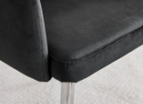 Pivero Grey High Gloss Dining Table & 6 Calla Silver Leg Velvet Chairs - Calla-black-silver-dining-chair-5.jpg