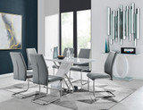 Sorrento White High Gloss And Chrome Dining Table And 6 Lorenzo Dining Chairs  - sorrento-6-seater-chrome-rectangle-dining-table-6-grey-leather-lorenzo-chairs-set_1.jpg