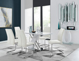 Sorrento White High Gloss And Chrome Dining Table And 6 Lorenzo Dining Chairs  - sorrento-6-seater-chrome-rectangle-dining-table-6-white-leather-lorenzo-chairs-set_1.jpg