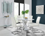 Sorrento 4 White High Gloss And Chrome Dining Table And 4 Lorenzo Chairs Set - sorrento-4-seater-chrome-rectangle-dining-table-4-white-leather-lorenzo-chairs-set_1.jpg