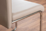 Sorrento 4 White High Gloss And Chrome Dining Table And 4 Lorenzo Chairs Set - cappuccino-beige-2-lorenzo-modern-leather-dining-chairs-seats-chrome-5.jpg