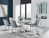 Sorrento 6 White Dining Table and 6 Pesaro Silver Leg Chairs - sorrento-6-seater-chrome-rectangle-dining-table-6-grey-velvet-pesaro-silver-chairs-set_1.jpg