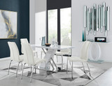 Sorrento White High Gloss And Chrome Dining Table And 6 Isco Dining Chairs  - sorrento-6-seater-chrome-rectangle-dining-table-6-white-leather-isco-chairs-set_1.jpg