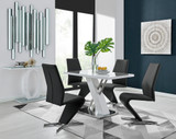 Sorrento 4 White High Gloss And Chrome Dining Table And 4 Luxury Willow Chairs Set - sorrento-4-seater-chrome-rectangle-dining-table-4-black-leather-willow-chairs-set_1.jpg