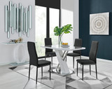 Sorrento 4 White Dining Table and 4 Milan Black Leg Chairs - sorrento-4-seater-chrome-rectangle-dining-table-4-black-leather-milan-black-chairs-set.jpg