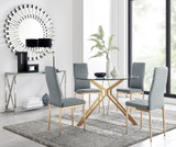 Cascina Gold Dining Table and 4 Gold Leg Milan Chairs - empoli-4-seater-gold-glass-round-dining-table-4-grey-leather-milan-gold-chairs-set_1.jpg