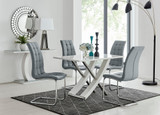 Mayfair 4 Dining Table and 4 Murano Chairs - mayfair-4-seater-high-gloss-rectangle-dining-table-4-grey-leather-murano-chairs-set_1.jpg