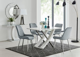 Mayfair 4 Dining Table and 4 Pesaro Silver Leg Chairs - mayfair-4-seater-high-gloss-rectangle-dining-table-4-grey-velvet-pesaro-silver-chairs_1.jpg