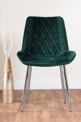 Mayfair 6 Dining Table and 6 Pesaro Silver Leg Chairs - green-pesaro-velvet-silver-chrome-modern-luxury-dining-chair.jpg