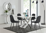 Mayfair 4 Dining Table and 4 Corona Black Leg Chairs - mayfair-4-seater-high-gloss-dining-table-4-black-leather-corona-black-chairs-set.jpg