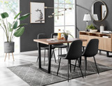 Kylo Brown Wood Effect Dining Table & 4 Corona Black Leg Chairs - kylo-120-wood-veneer-rectangular-dining-table-4-black-leather-corona-black-chairs-set.jpg