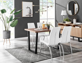 Kylo Brown Wood Effect Dining Table & 4 Isco Chairs - kylo-120-wood-veneer-rectangular-dining-table-4-white-leather-isco-chairs-set.jpg
