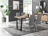 Kylo Brown Wood Effect Dining Table & 4 Milan Chrome Leg Chairs - kylo-120-wood-veneer-rectangular-dining-table-4-grey-leather-milan-chairs-set.jpg