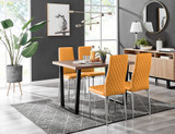 Kylo Brown Wood Effect Dining Table & 4 Milan Chrome Leg Chairs - kylo-120-wood-veneer-rectangular-dining-table-4-mustard-leather-milan-silver-chairs-set.jpg