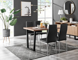 Kylo Brown Wood Effect Dining Table & 4 Milan Chrome Leg Chairs - kylo-120-wood-veneer-rectangular-dining-table-4-black-leather-milan-silver-chairs-set.jpg