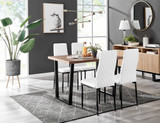 Kylo Brown Wood Effect Dining Table & 4 Milan Black Leg Chairs - kylo-120-wood-veneer-rectangular-dining-table-4-White-leather-milan-black-chairs-set.jpg