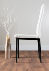 Kylo Brown Wood Effect Dining Table & 4 Milan Black Leg Chairs - white-modern-milan-dining-chair-leather-black-leg-3.jpg