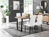 Kylo Brown Wood Effect Dining Table & 4 Milan Black Leg Chairs - kylo-120-wood-veneer-rectangular-dining-table-4-White-leather-milan-blck-chairs-set.jpg