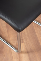 Kylo Brown Wood Effect Dining Table & 4 Lorenzo Chairs - 2-black-lorenzo-modern-leather-dining-chairs-seats-chrome-7.jpg