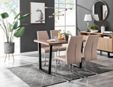 Kylo Brown Wood Effect Dining Table & 4 Lorenzo Chairs - kylo-120-wood-veneer-rectangular-dining-table-4-beige-leather-lorenzo-chairs-set.jpg