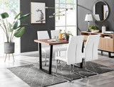 Kylo Brown Wood Effect Dining Table & 4 Lorenzo Chairs - kylo-120-wood-veneer-rectangular-dining-table-4-white-leather-lorenzo-chairs-set.jpg