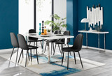 Kylo White High Gloss Dining Table & 6 Corona Black Leg Chairs - kylo-160-white-gloss-rectangular-dining-table-6-black-leather-corona-black-chairs-set.jpg