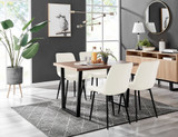 Kylo Brown Wood Effect Dining Table & 4 Pesaro Black Leg Chairs - Kylo-120cm-Brown-Wood-Table-4-Pesaro-black-leg-cream-fabric.jpg