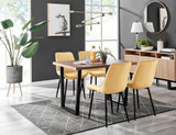 Kylo Brown Wood Effect Dining Table & 4 Pesaro Black Leg Chairs - Kylo-120cm-Brown-Wood-Table-4-Pesaro-black-leg-yellow-fabric.jpg