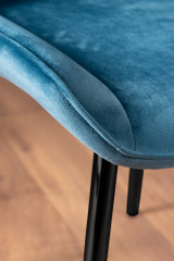 Kylo Brown Wood Effect Dining Table & 4 Pesaro Black Leg Chairs - blue-pesaro-velvet-black-metal-modern-luxury-dining-chair-5.jpg