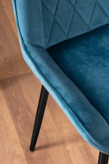 Kylo Brown Wood Effect Dining Table & 4 Pesaro Black Leg Chairs - blue-pesaro-velvet-black-metal-modern-luxury-dining-chair-7.jpg
